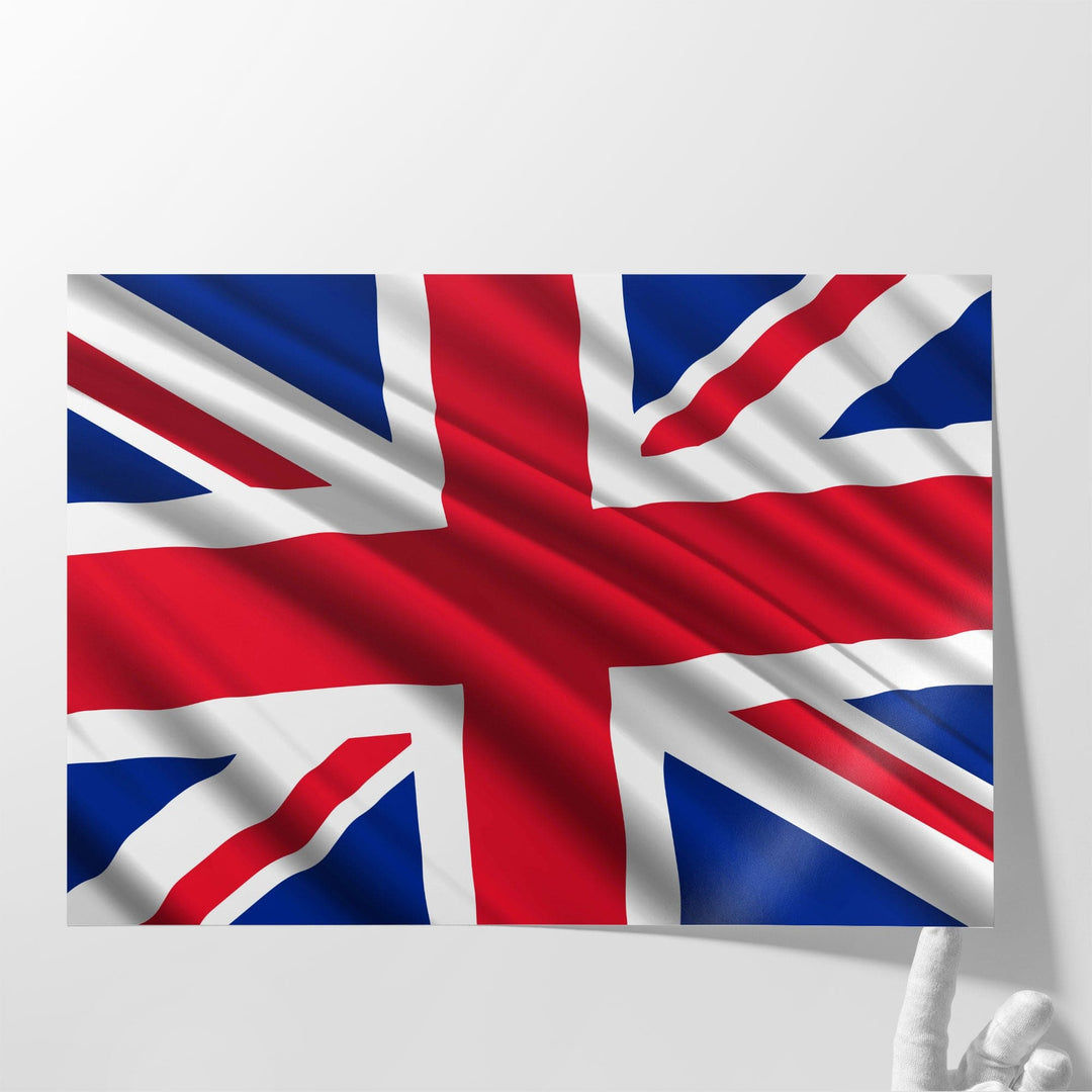 United Kingdom Flag Waving - Canvas Print Wall Art