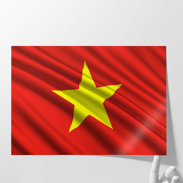 Vietnam Flag Waving - Canvas Print Wall Art