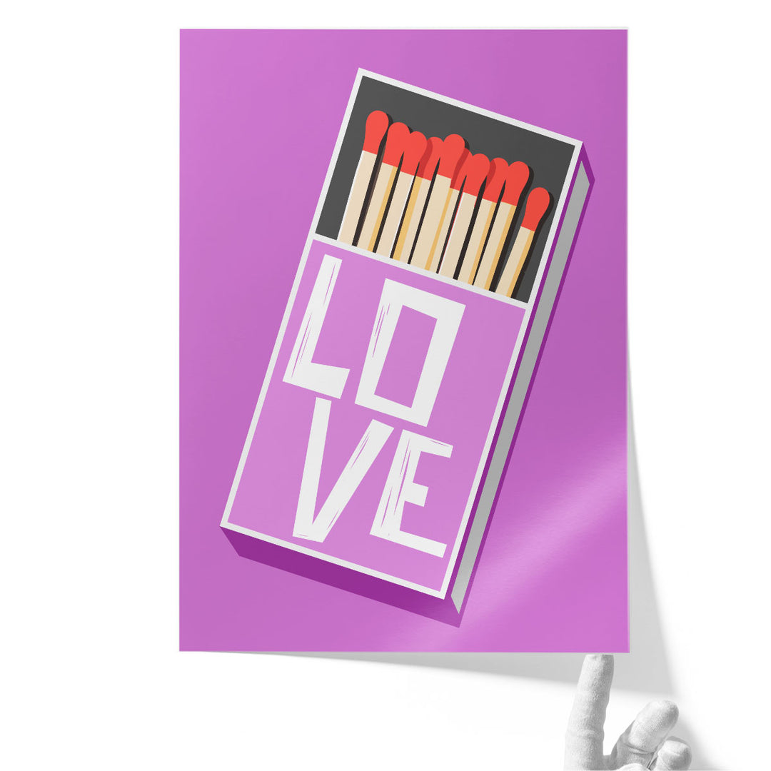 typographic kitchen art – bold Love matchsticks