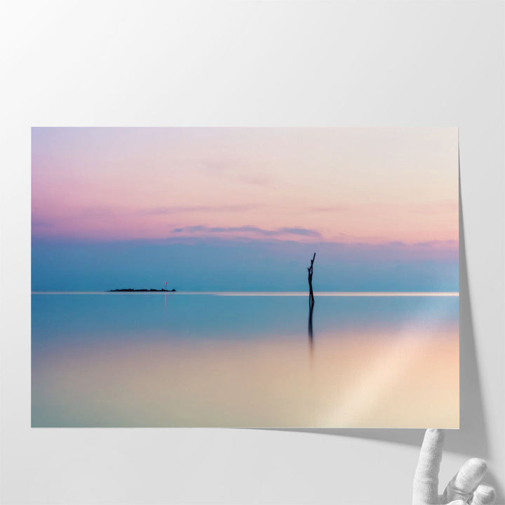 Minimalistic Sunset Seascape - Canvas Print Wall Art