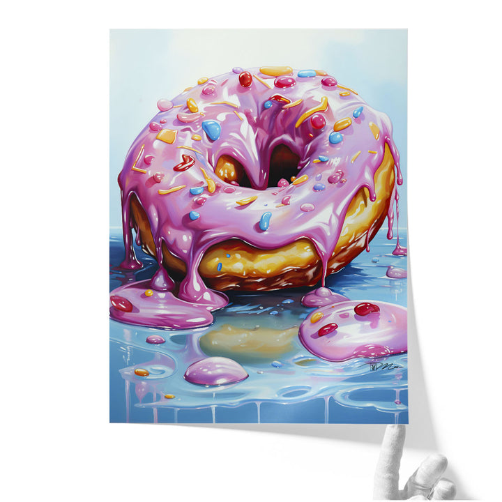 Pink Doughnut - Canvas Print Wall Art