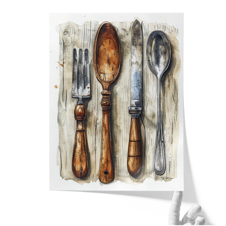 Vintage Cutlery - Canvas Print Wall Art