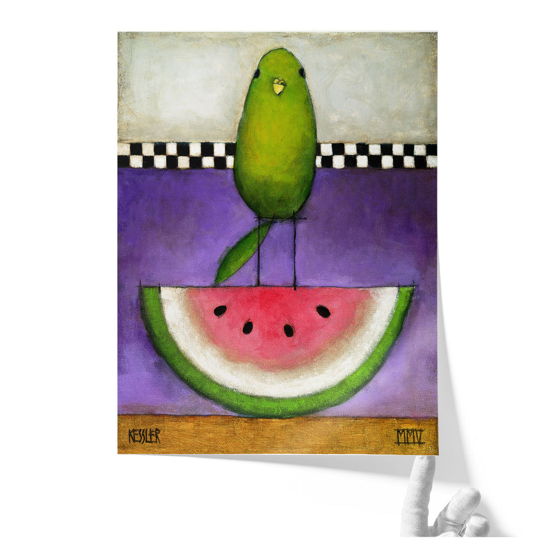 Watermelon Bird - Canvas Print Wall Art