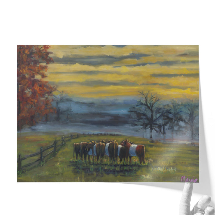 Large landscape canvas art for farmhouse in warm seasonal tones
