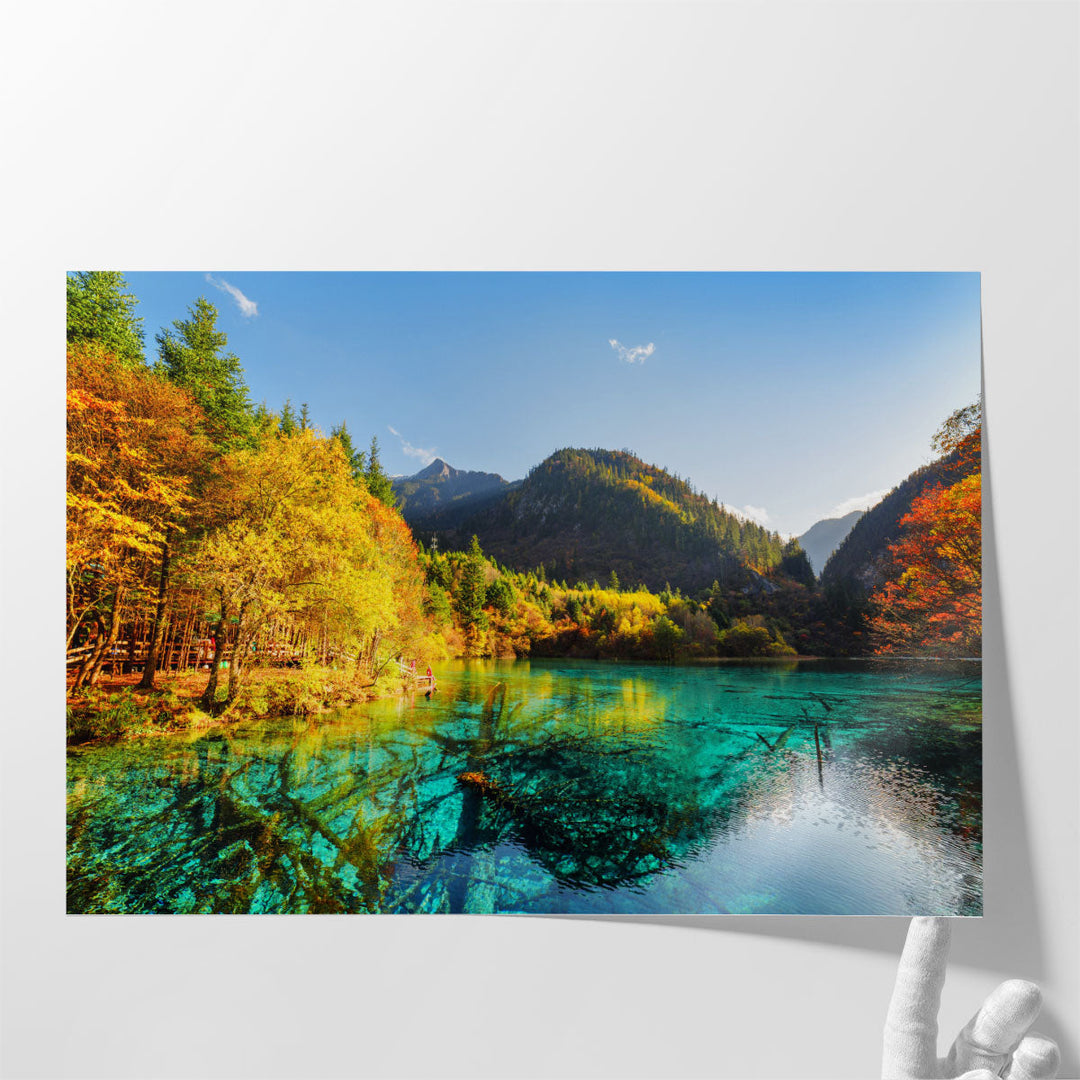 Beautiful Landscape View of an Old Lake - Canvas Print Wall Art