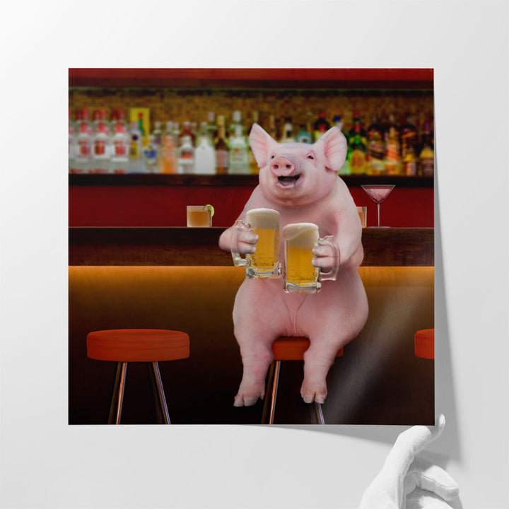 Beer Hog - Canvas Print Wall Art