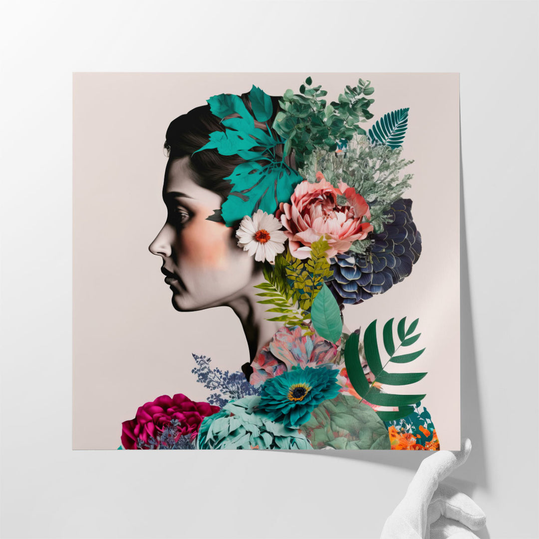 Floral Profile - Canvas Print Wall Art