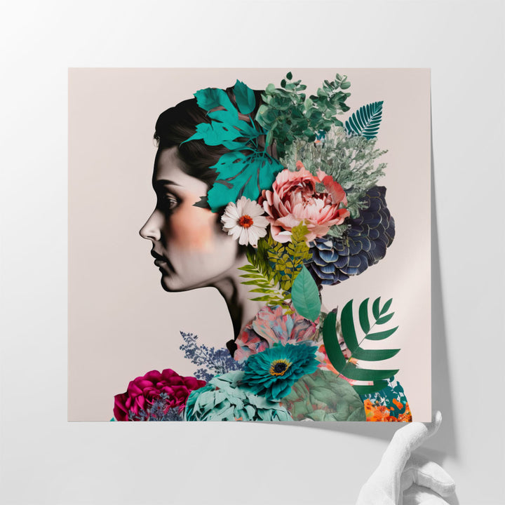 Floral Profile - Canvas Print Wall Art