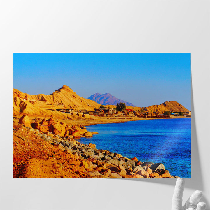 Beautiful Sandy Beach in Sinai Peninsula, Egypt - Canvas Print Wall Art