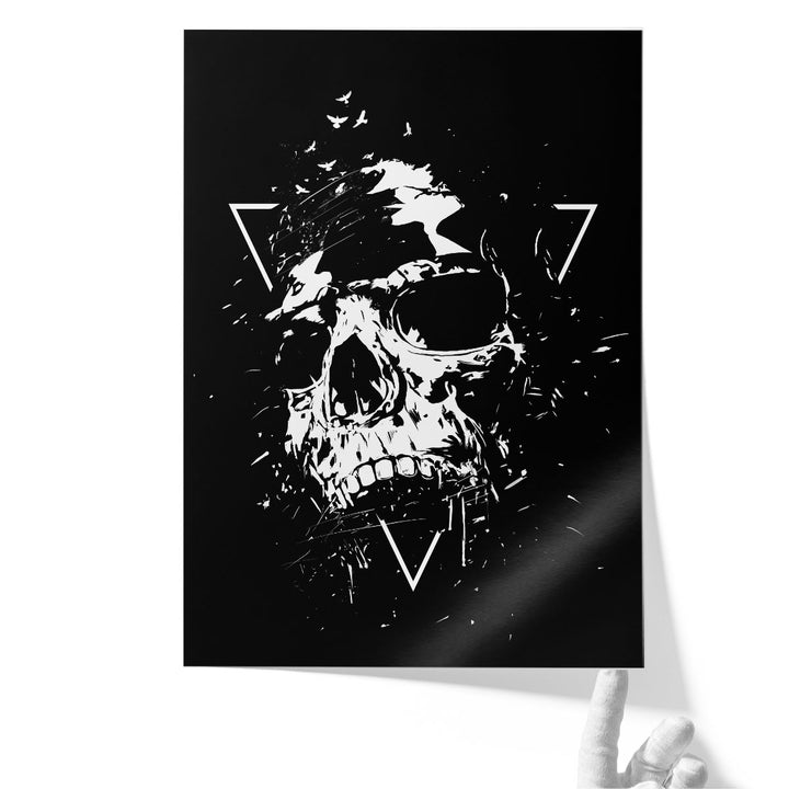 Skull X Black and White - Canvas Print Wall Art