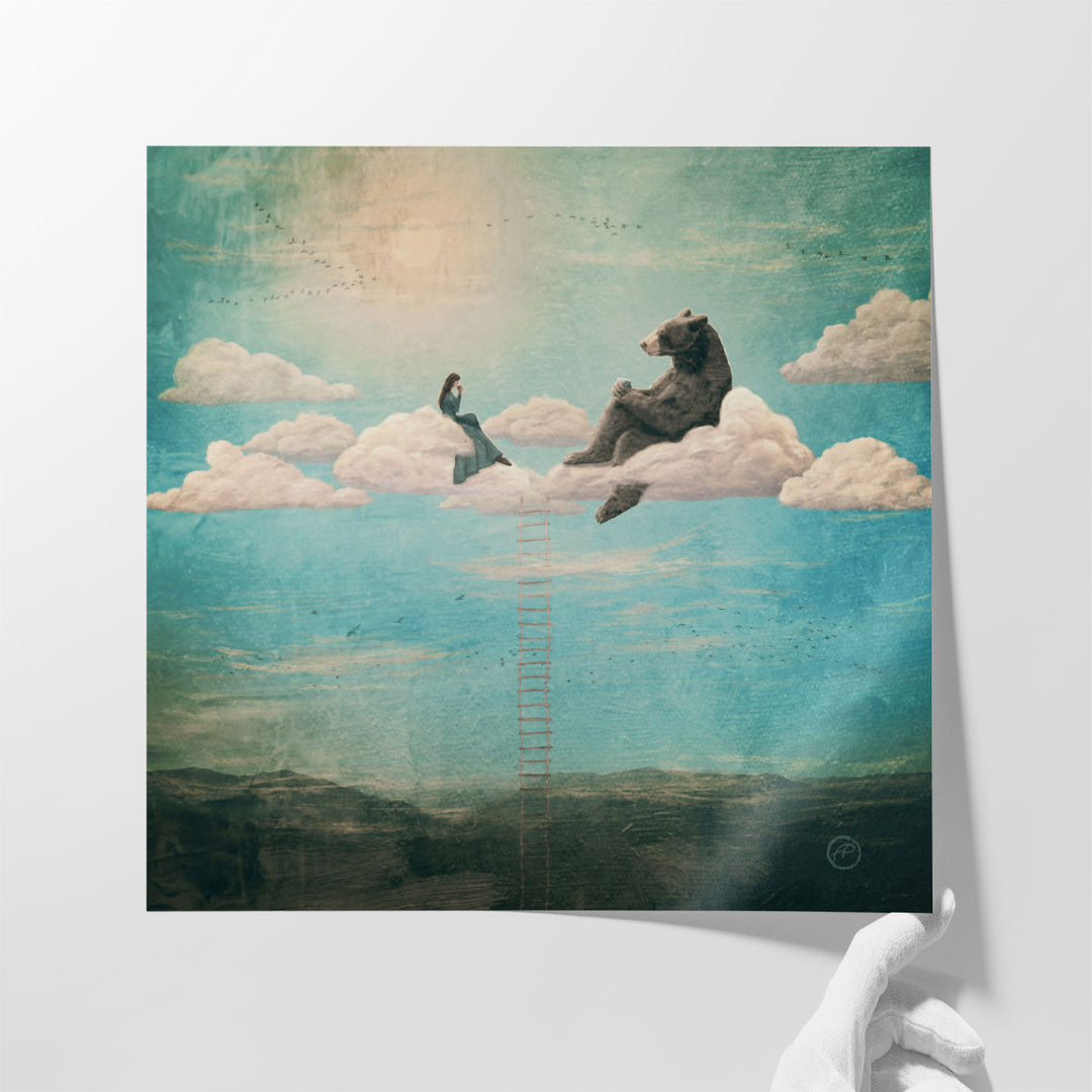 Tea Time With Ala The Bear - Canvas Print Wall Art
