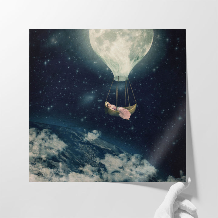 The Moon Carries Me Away - Canvas Print Wall Art