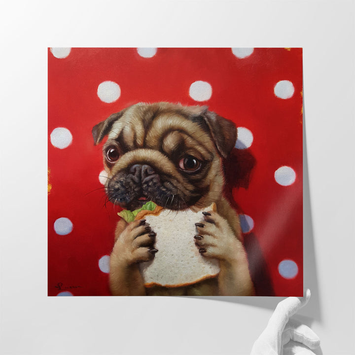 Kitchen Dog Art Canvas – playful pup design