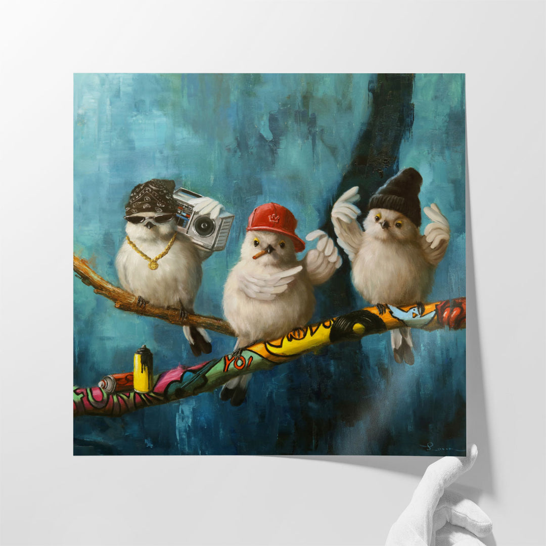 Birdz in da Hood 2 - Canvas Print Wall Art