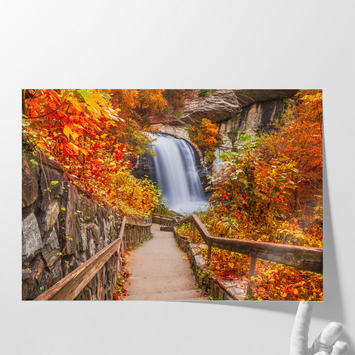 Looking Glass Falls in Pisgah National Forest, North Carolina - Canvas Print Wall Art