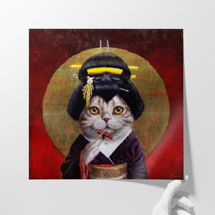 Kyoto Kitty - Canvas Print Wall Art
