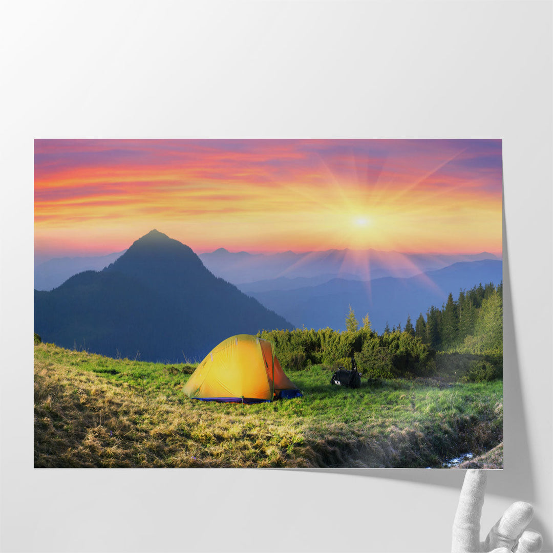 Marmarosh Mountain in The Spring, Beautiful Landscape - Canvas Print Wall Art