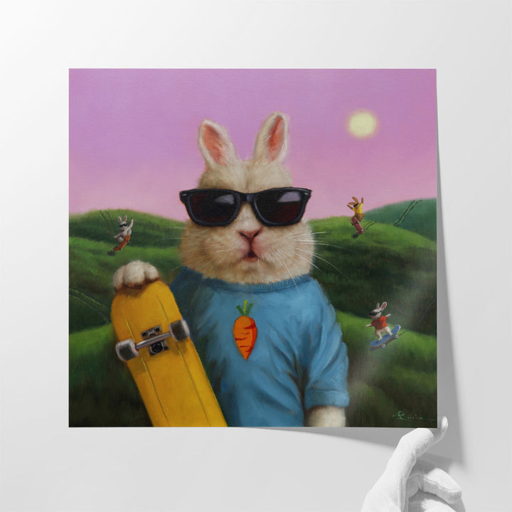 Skater Bunny - Canvas Print Wall Art