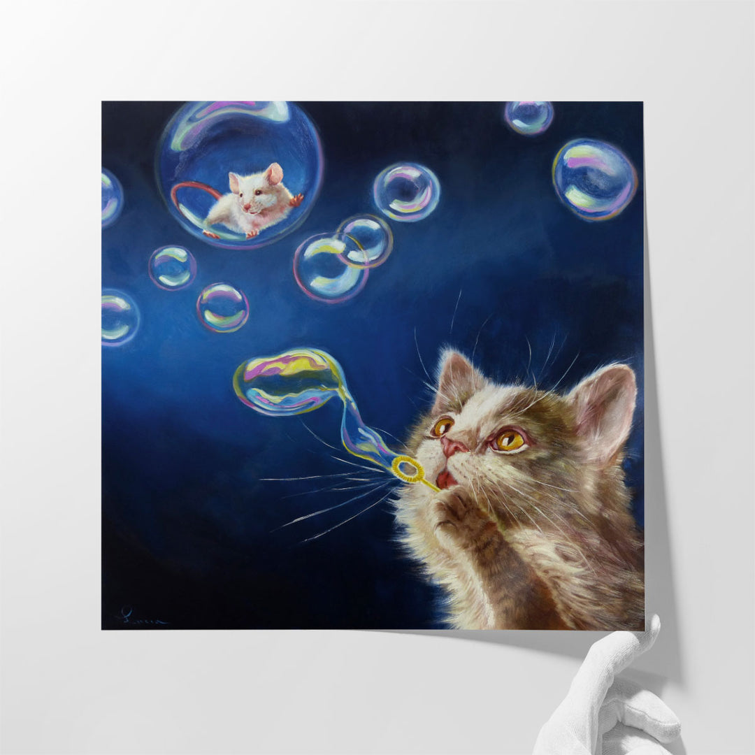 Blowing Bubbles - Canvas Print Wall Art