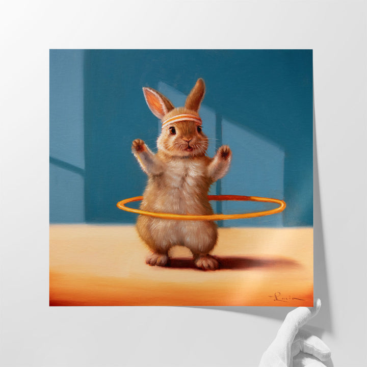 Gym Bunny - Hula Hoop - Canvas Print Wall Art