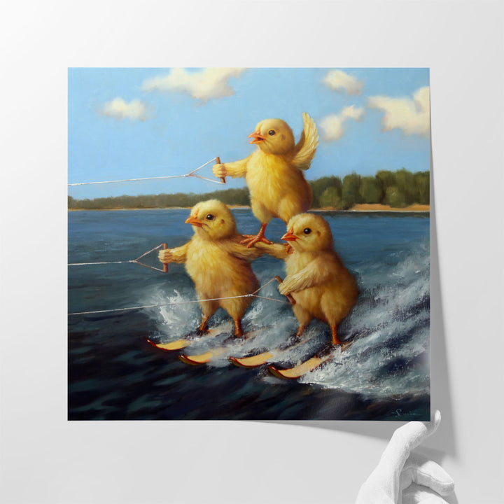 Water Ski Chicks - Canvas Print Wall Art