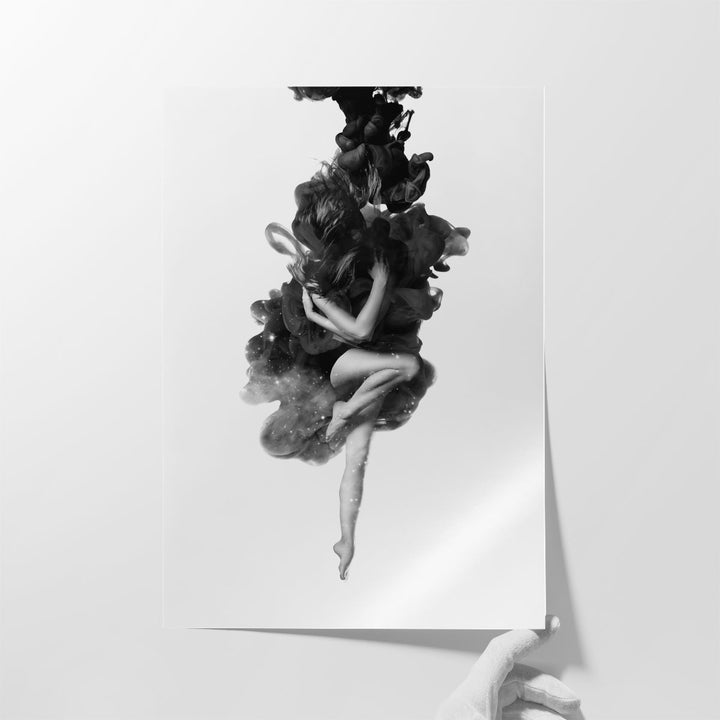 The Born of The Universe Black and White - Canvas Print Wall Art