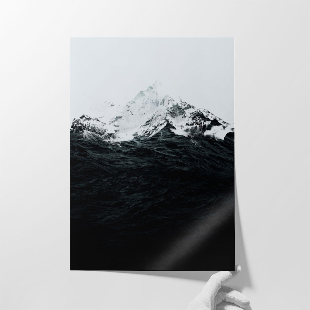 Those Waves Were Like Mountains Black and White - Canvas Print Wall Art