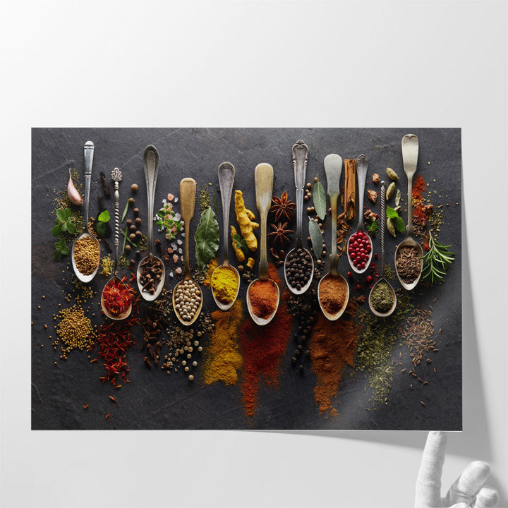 Herbs and Spices Kitchen Decor, Restaurant Art - Canvas Print Wall Art