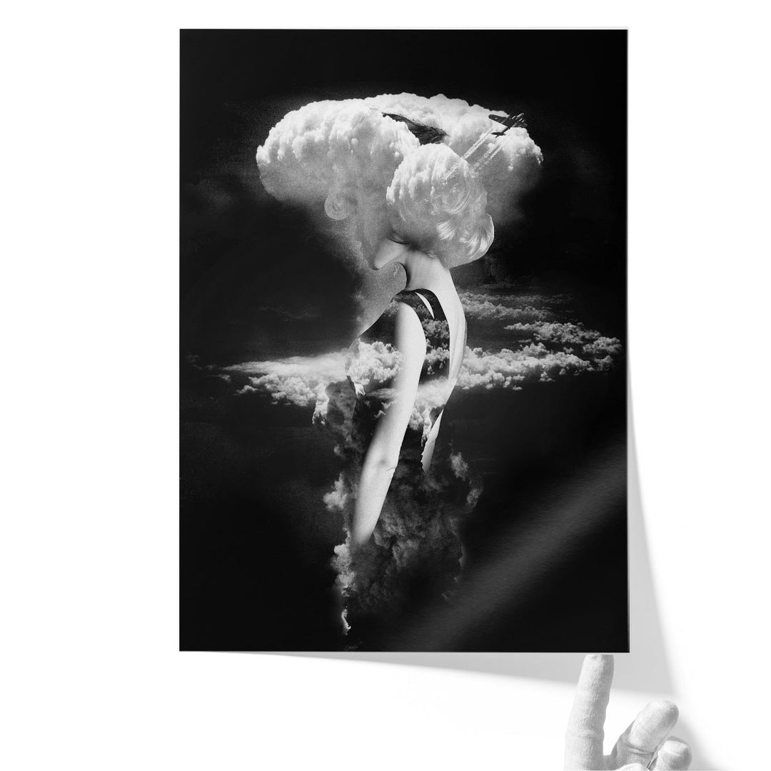 War Goddess Black and White - Canvas Print Wall Art