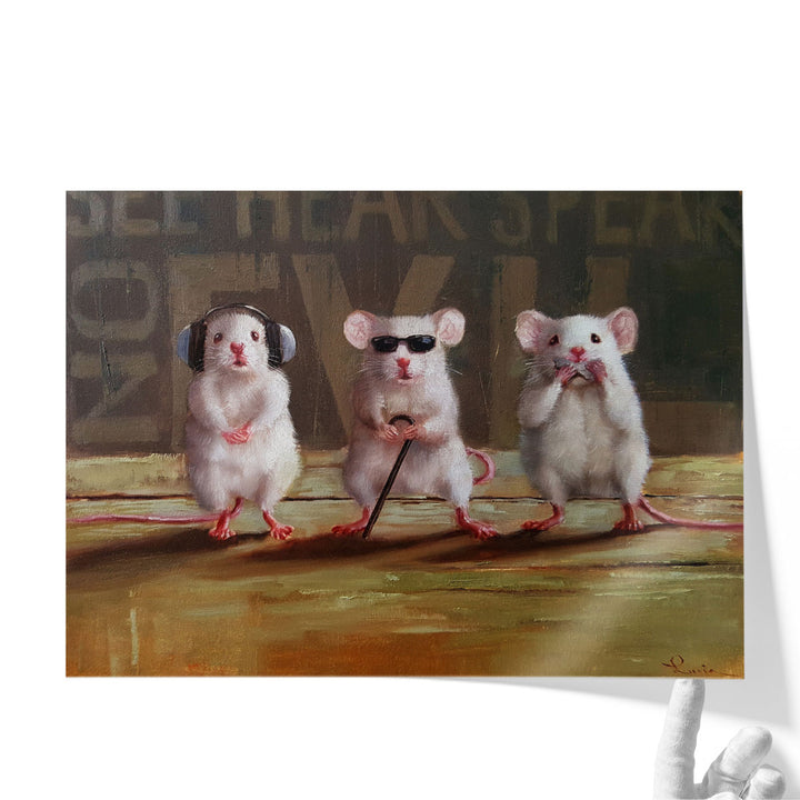 Three Wise Mice - Canvas Print Wall Art