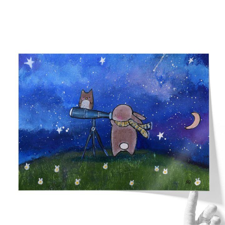 large landscape wall art for children with nature and night sky
