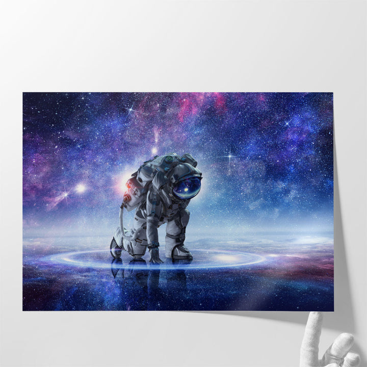 Astronaut Landing  on a Planet - Canvas Print Wall Art