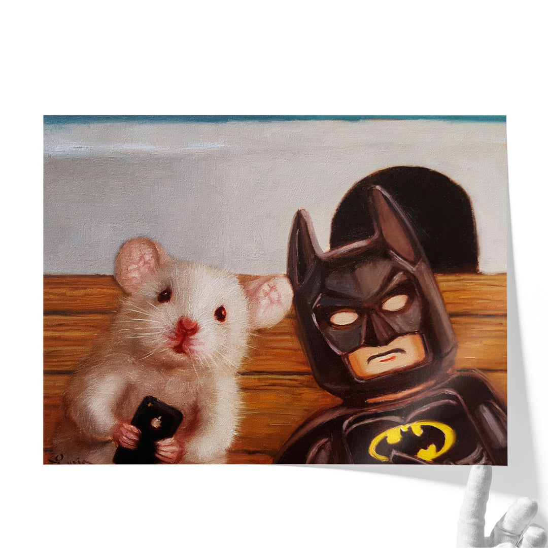 Selfie with Batman - Canvas Print Wall Art