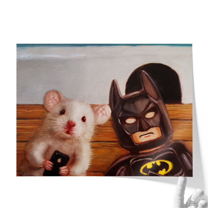 Selfie with Batman - Canvas Print Wall Art