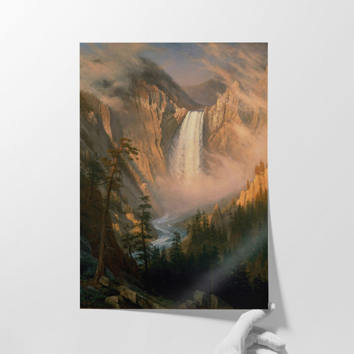 Mountain canvas art above living room