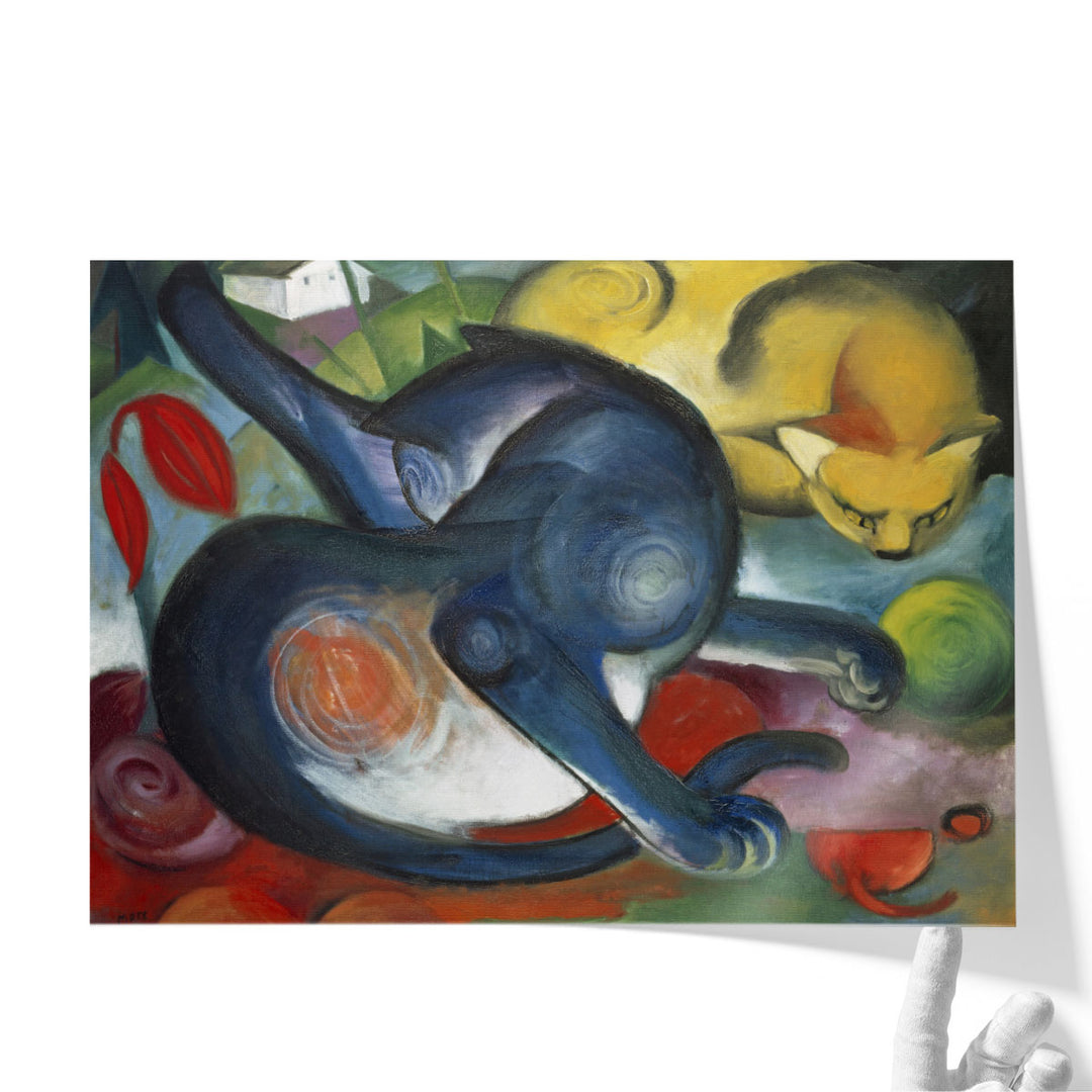 Large living room wall art cat motif