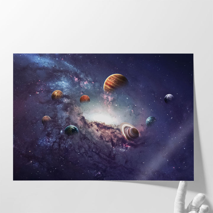 Planets of the Solar System and Black Hole - Canvas Print Wall Art