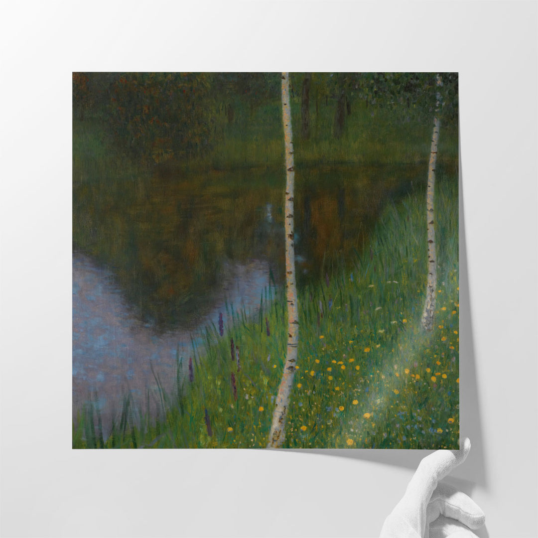 Lakeshore With Birches - Canvas Print Wall Art