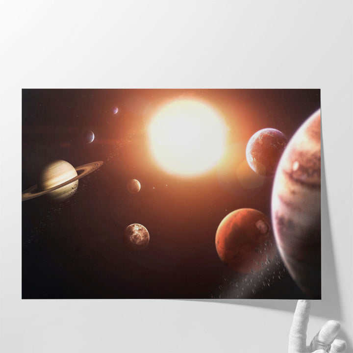 Solar System Planets, Earth, Mars, Jupiter and Others - Canvas Print Wall Art