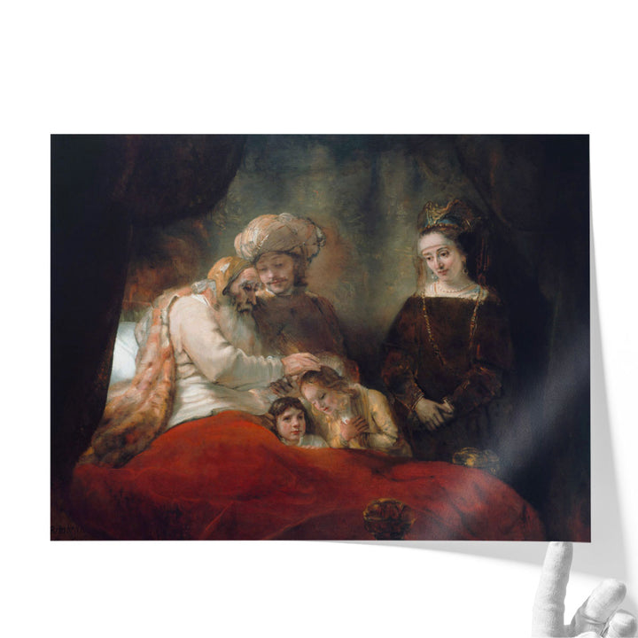 Rembrandt Jacob Blessing the Children of Joseph - Canvas Print Wall Art