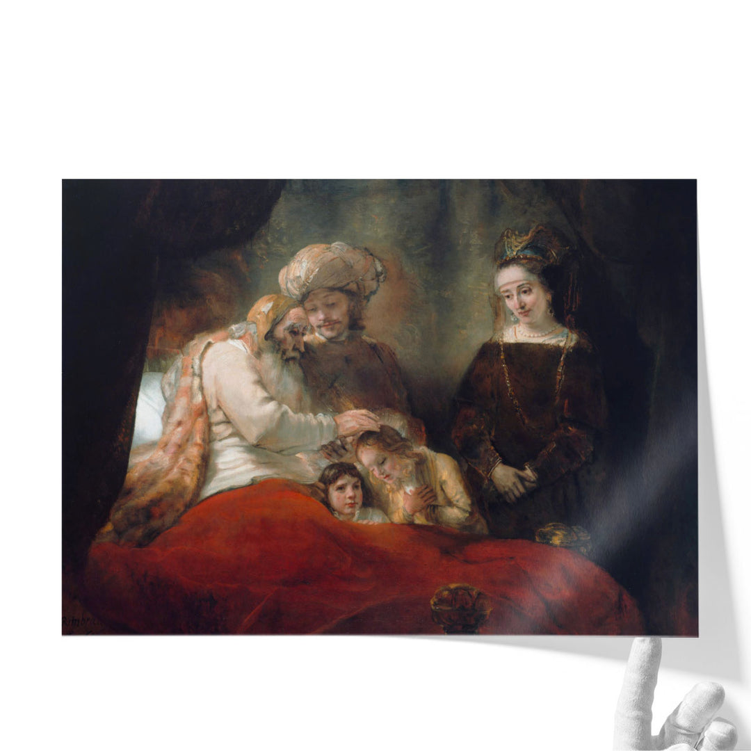 Rembrandt Jacob Blessing the Children of Joseph - Canvas Print Wall Art