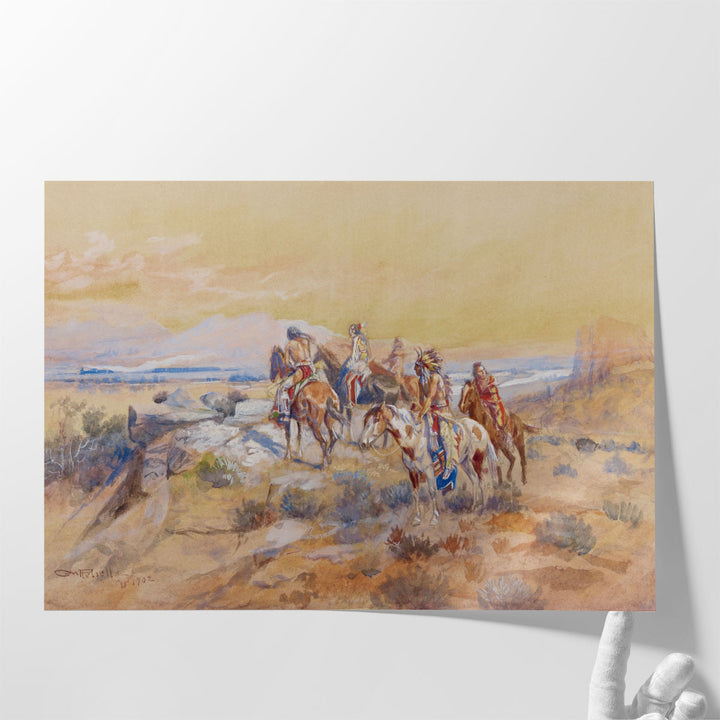 Watching The Iron Horse, 1902 - Canvas Print Wall Art