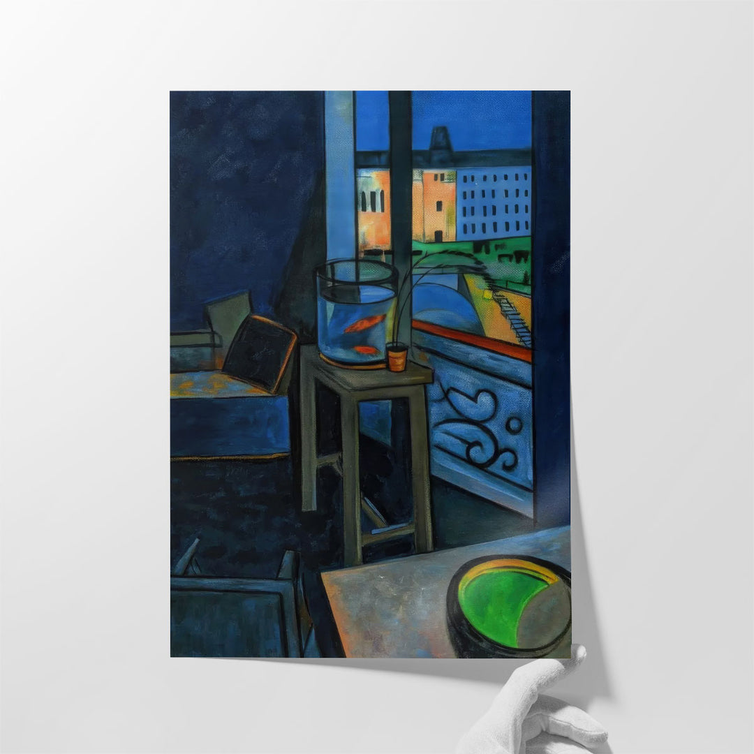 Interior with a Goldfish Bowl - Canvas Print Wall Art