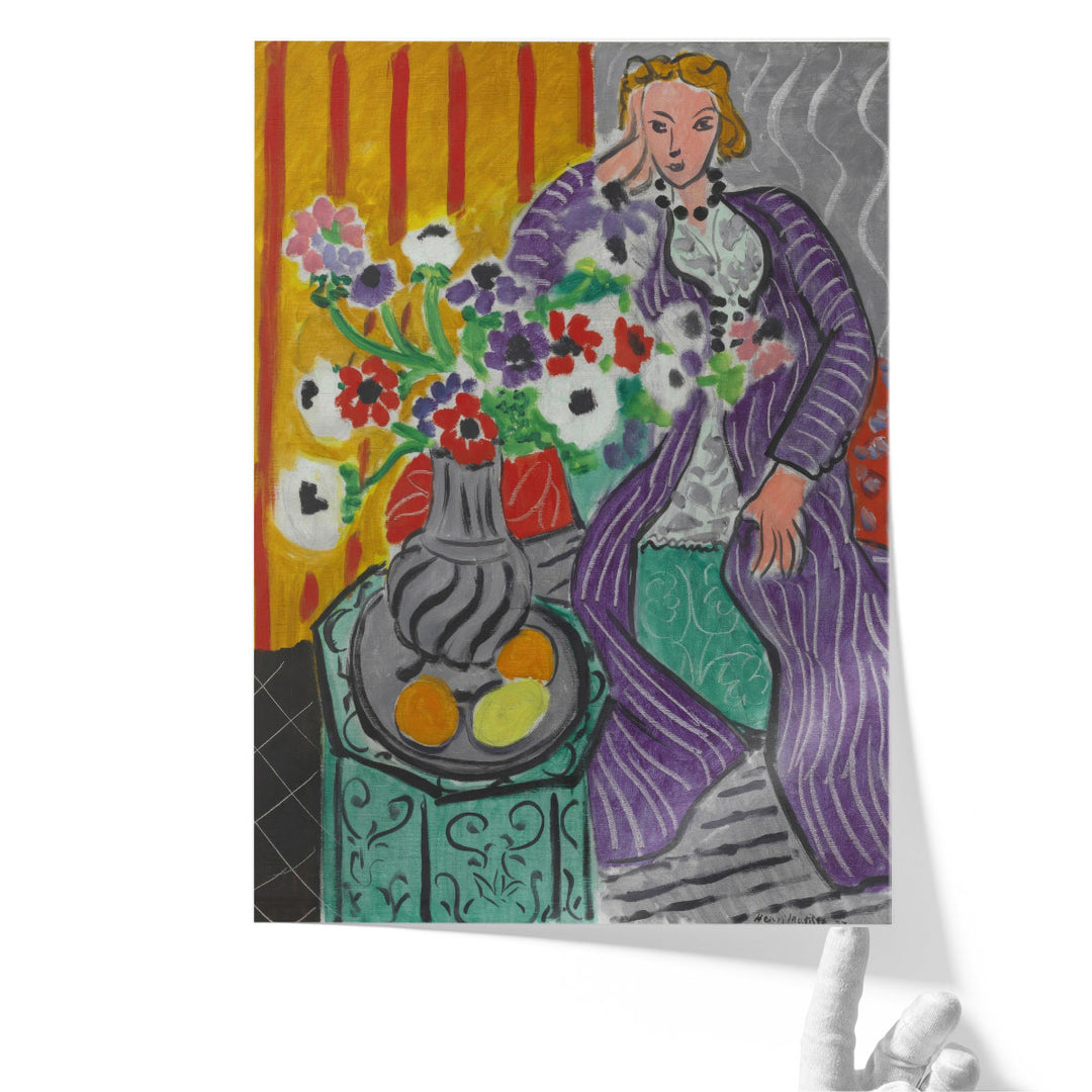 Woman in a Purple Coat - Canvas Print Wall Art