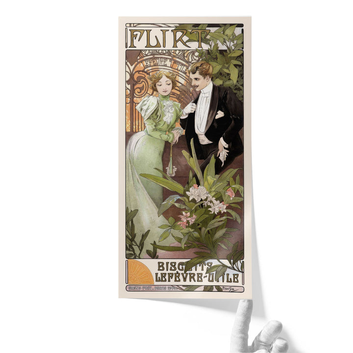 Flirt Alphonse Mucha -  Canvas Print Wall Art