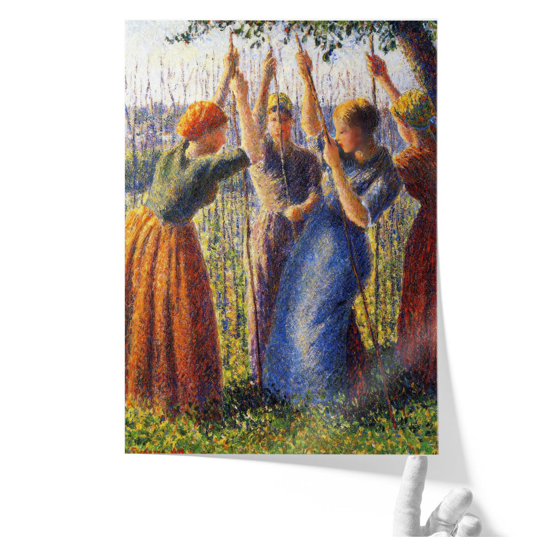 Peasant Women Planting Stakes, 1891- Canvas Print Wall Art