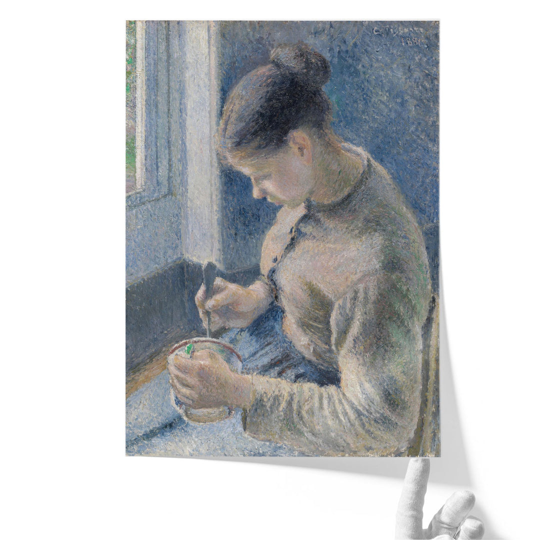 Young Peasant Having Her Coffee, 1881 - Canvas Print Wall Art