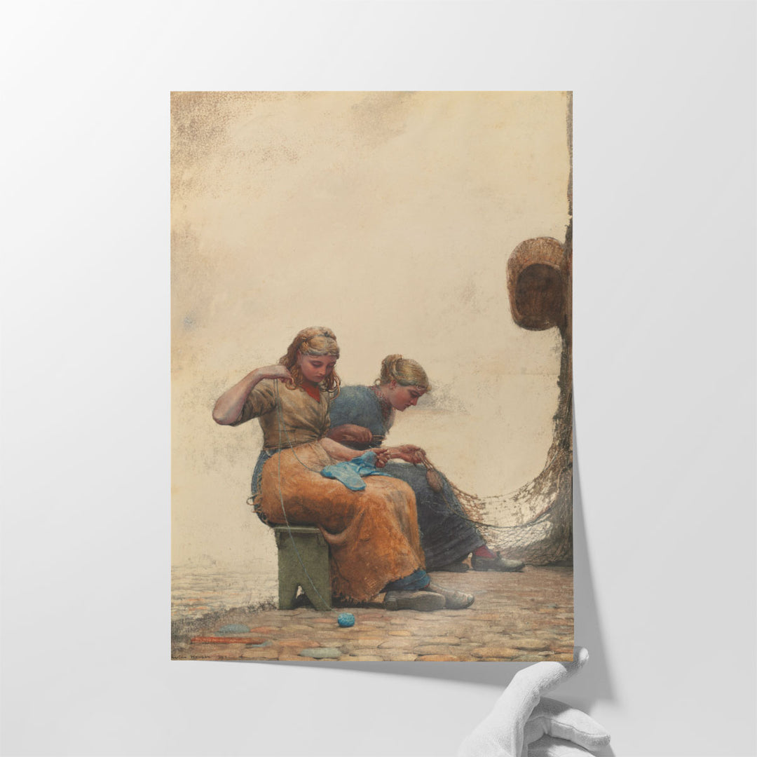 Mending the Nets - Canvas Print Wall Art