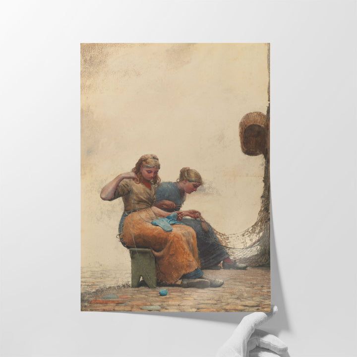 Mending the Nets - Canvas Print Wall Art