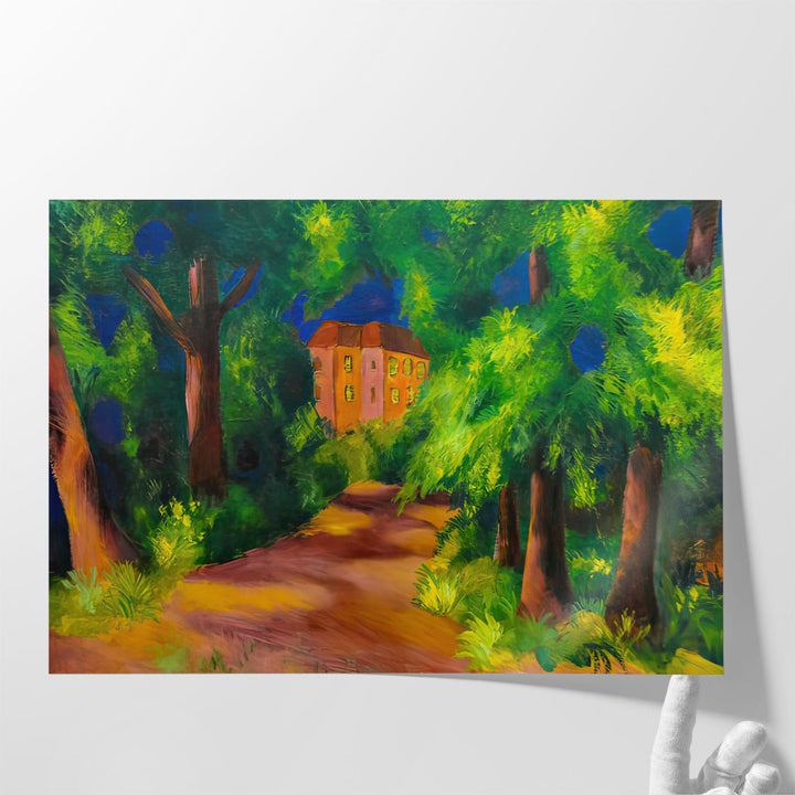 Red House in Park, 1914 - Canvas Print Wall Art